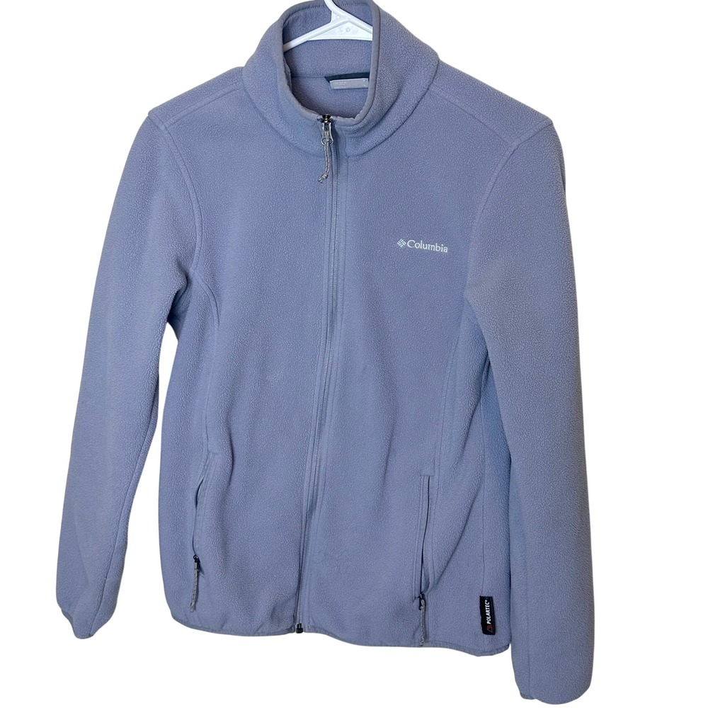 Columbia Fleece Jacket Womens S Blue Polartec Full Zip Outdoor Hiking Soft